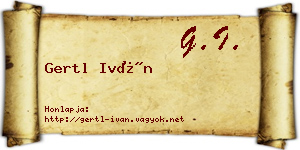 Gertl Iván névjegykártya
